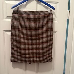 J. Crew Houndstooth Pencil Skirt - Black and Brown